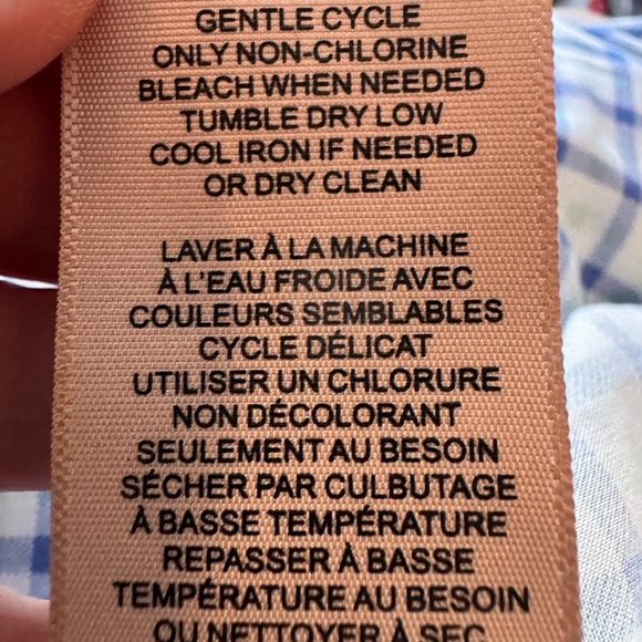 Philosophy Blue and White Checkered button up front Blouse NWT - Picture 7 of 11